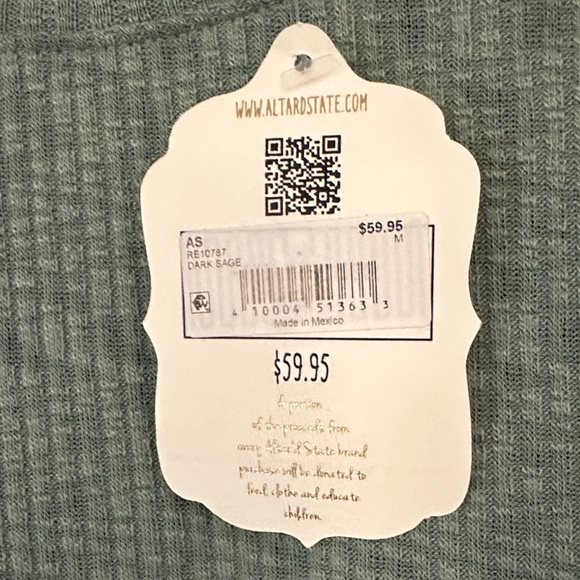 Altar'd State green  Peplum Blouse - Picture 4 of 4